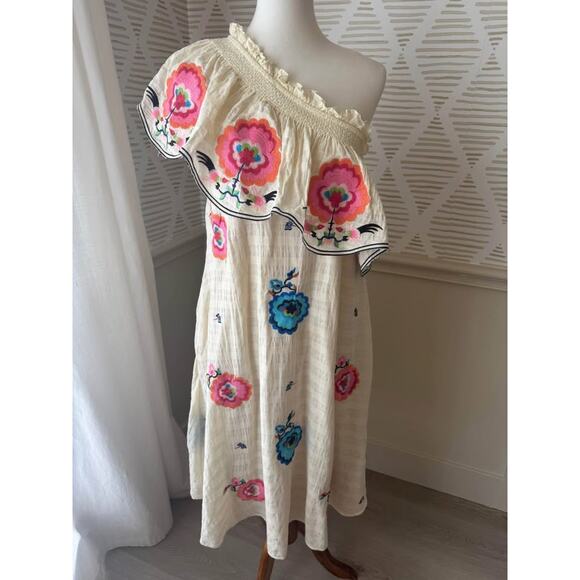 Anthropologie Plenty by Tracy Reese Women’s Large One Shoulder Embroidered Dress - Picture 2 of 10